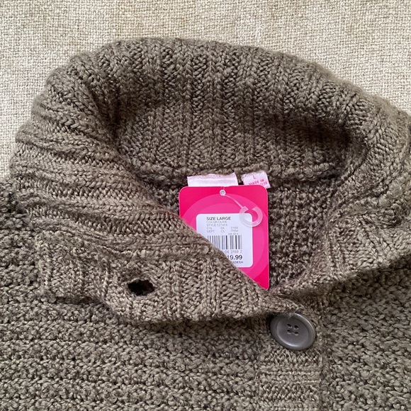 Xhiliration forest green button up collar sweater - Picture 3 of 5